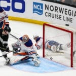 "Danault's Last-Gasp Heroics Propel Kings to Shock Victory Over Oilers in Game 1 Showdown"