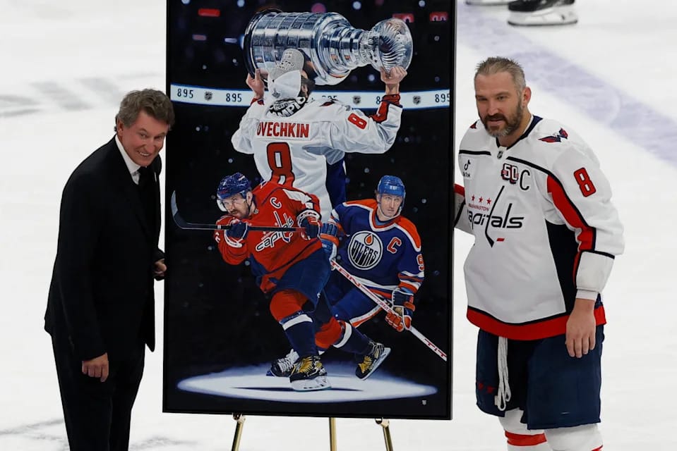 "Historic Exchange: Gretzky and Ovechkin Reflect on the Unmatched Legacy of 895 Goals"