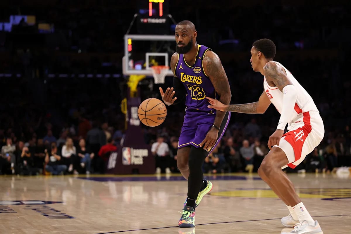 "LeBron James Shines in Crucial Clash: Can the Lakers Maintain Their Playoff Momentum Against a Ferocious Rockets Team?"