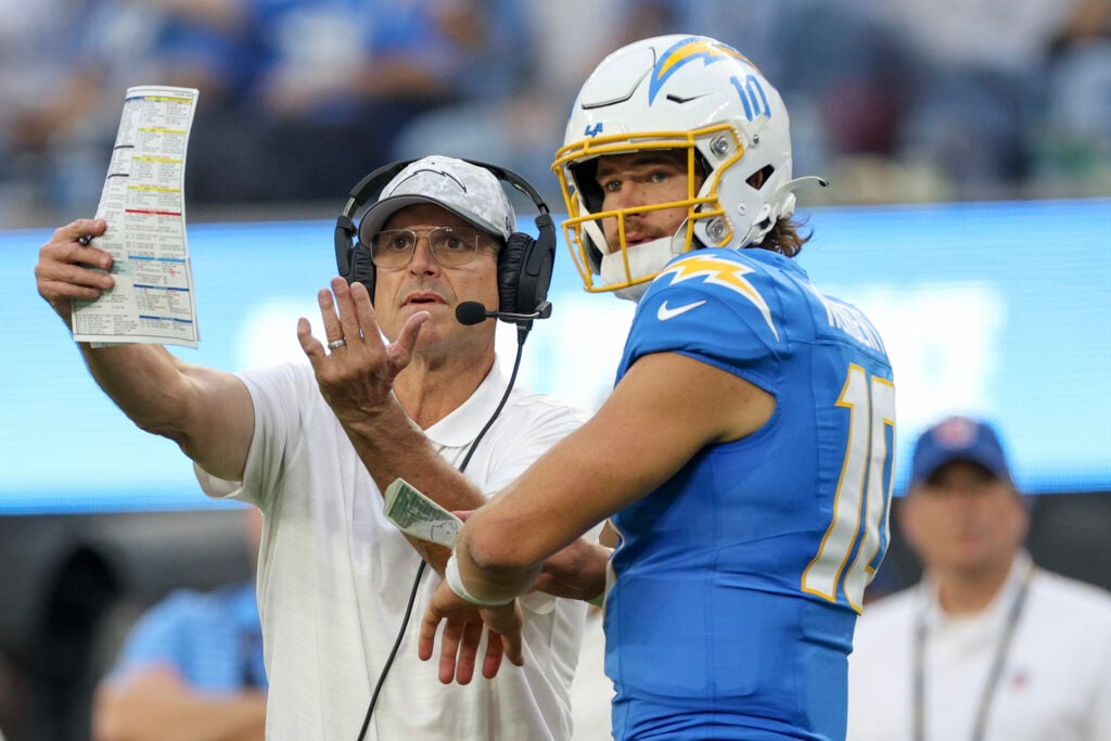 Jim Harbaugh’s Bizarre Vision of Justin Herbert Leaves Fans Stunned
