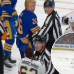 Brad Marchand’s Shocking Moment with Rasmus Dahlin’s Helmet Ignites Fierce Panthers-Sabres Showdown