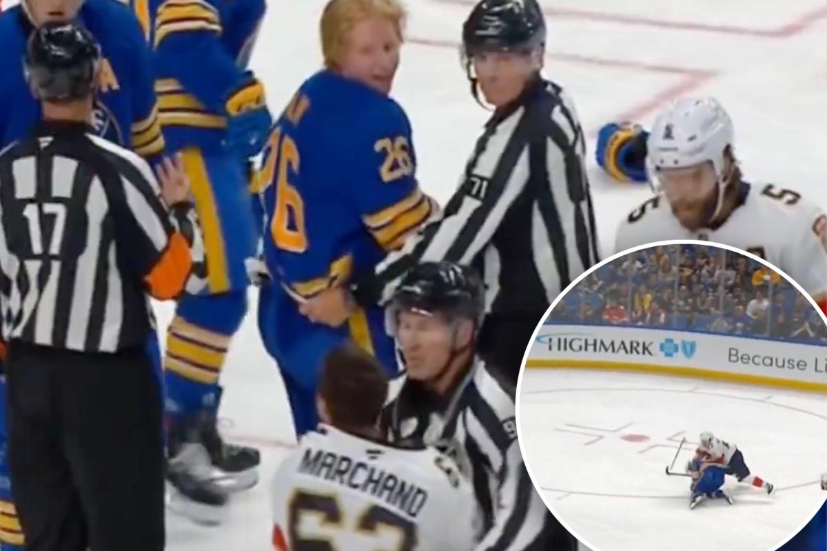 Brad Marchand’s Shocking Moment with Rasmus Dahlin’s Helmet Ignites Fierce Panthers-Sabres Showdown