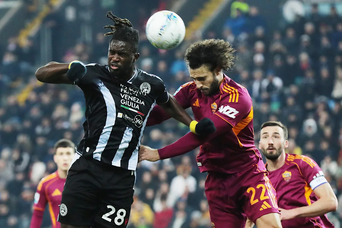 Deflected Free Kick Shocks Roma, Propelling Udinese to Stunning Serie A Victory