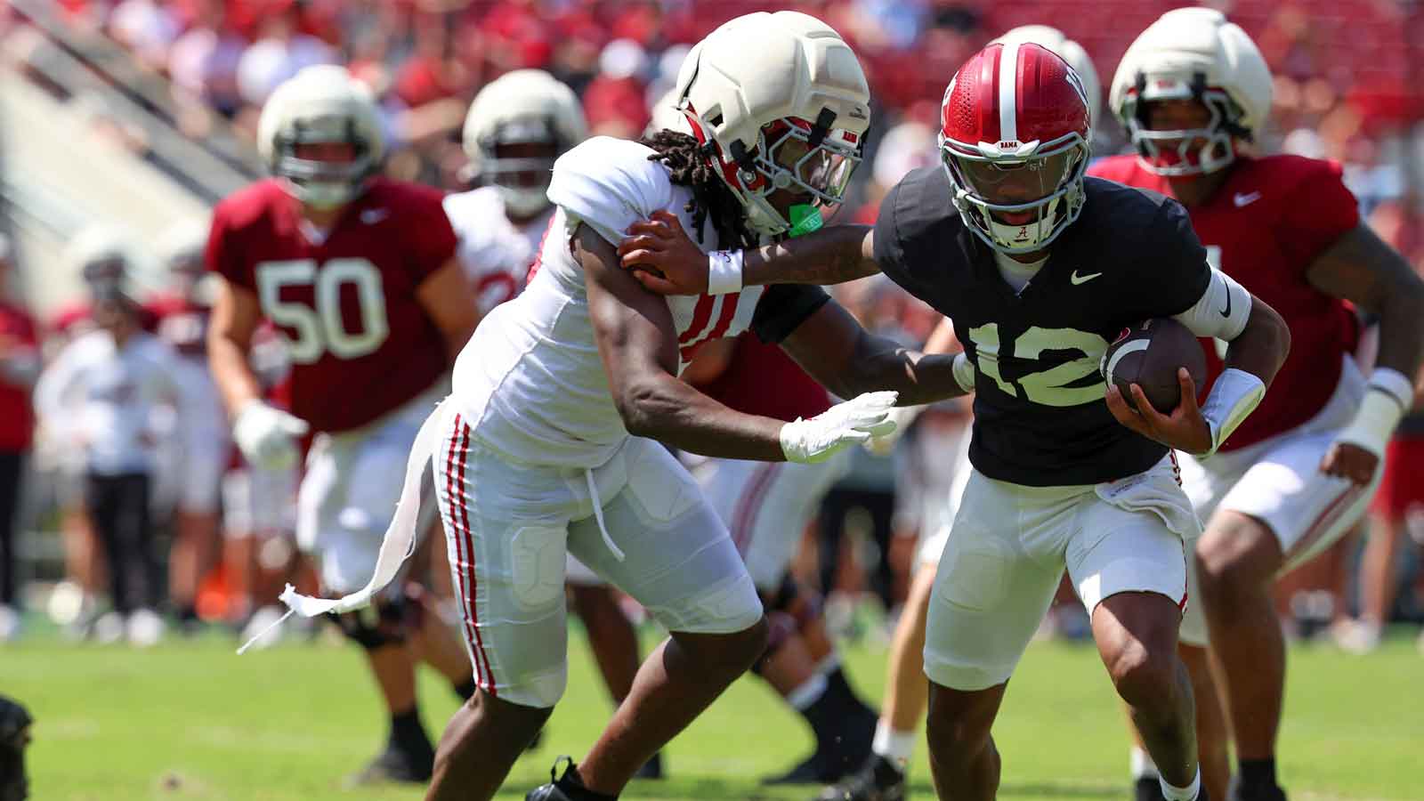 Alabama’s Star Wide Receiver Faces Uncertain Future After Sudden A-Day Exit Due to Mysterious Foot Injury